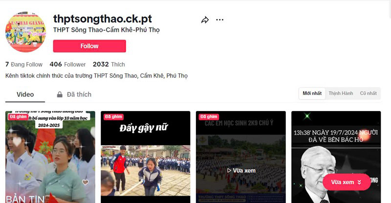 tiktok trường thpt sông thao