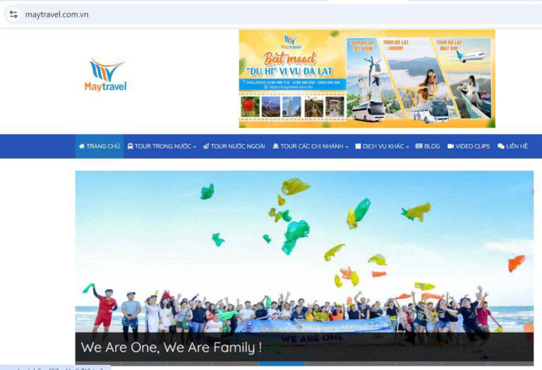 trang chủ website may travel