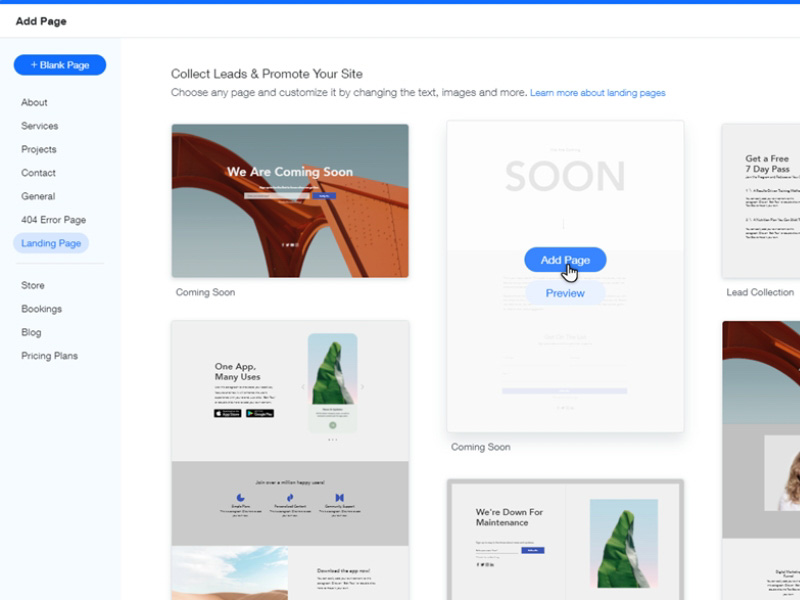 Công cụ thiết kế landing page - Wix