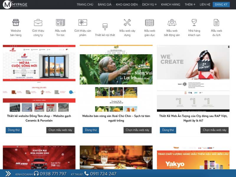 Công ty thiết kế website chueyen nghiệp Mypage