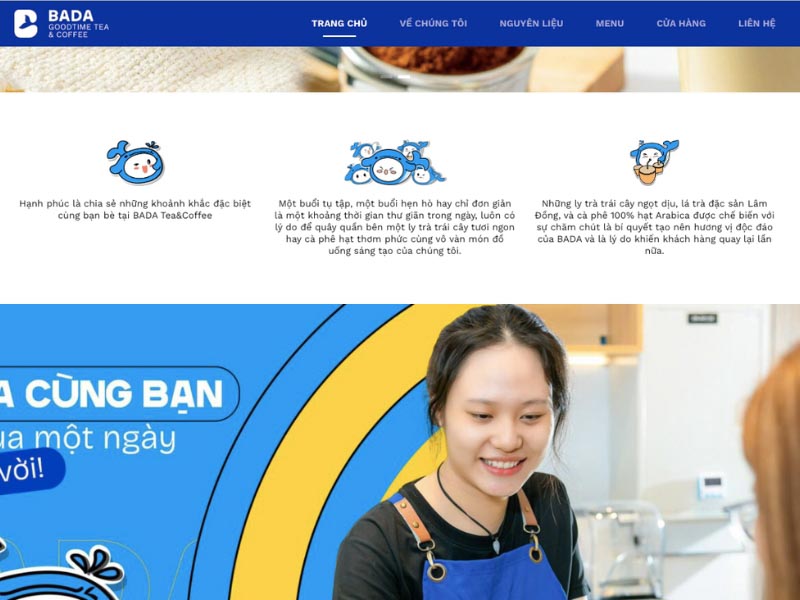 Thiết kế website Bada Good Time Tea