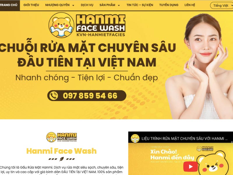 Thiết kế website Hanmi Face Wash