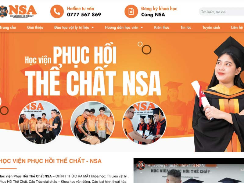 Thiết kế website Học viện NSA